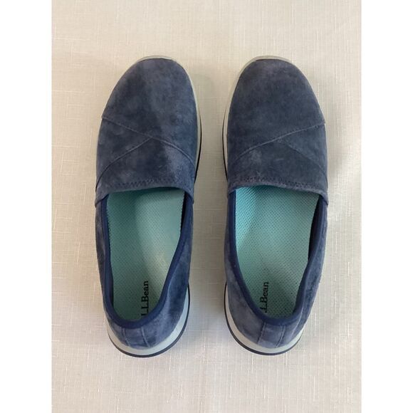 L.L. Bean Women's Back Cove Blue Nubuck Slip On Size 7.5 - Picture 4 of 12